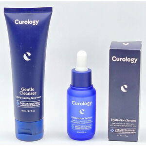 Curology Hydration Serum 1 oz Hyaluronic Complex and Gentle Cleanser 2.7 oz NEW
